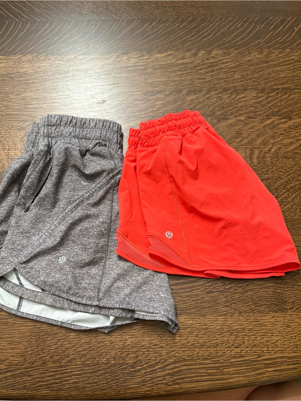 lululemon athletica Girls' Active Shorts - Red and Heather Gray - Picture 3 of 15